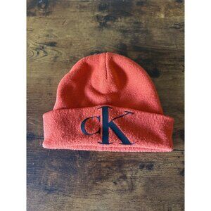 Calvin Klein Red Knit Beanie With Logo Old Thrash